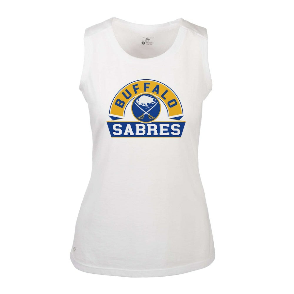 Buffalo Sabres Levelwear Women's Macy Banner Arch Tank Top - White | US 203145034