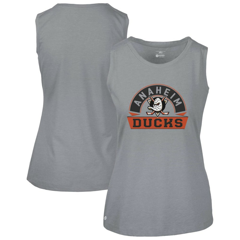 Anaheim Ducks Levelwear Women's Macy Banner Arch Tank Top - Gray | US 203145038