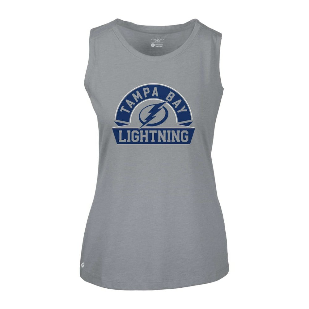 Tampa Bay Lightning Levelwear Women's Macy Banner Arch Tank Top - Gray | US 203145042