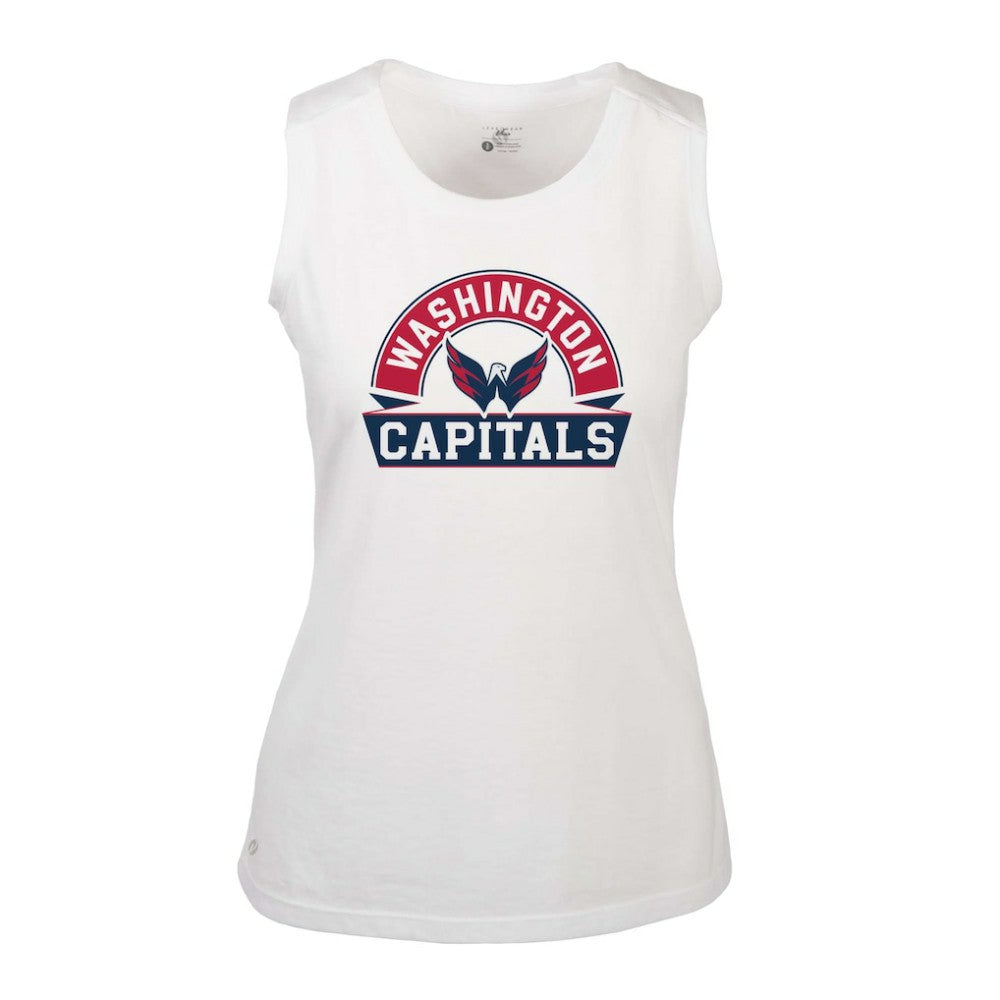 Washington Capitals Levelwear Women's Macy Banner Arch Tank Top - White | US 203145044