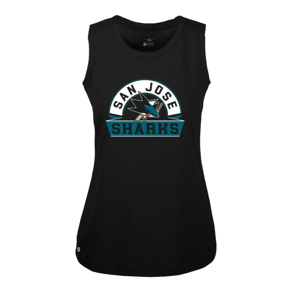San Jose Sharks Levelwear Women's Macy Banner Arch Tank Top - Black | US 203145048