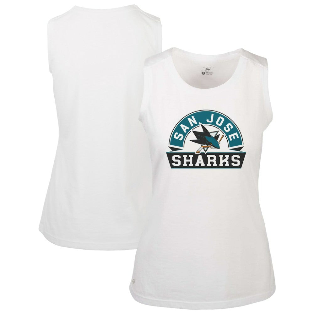 San Jose Sharks Levelwear Women's Macy Banner Arch Tank Top - White | US 203145049