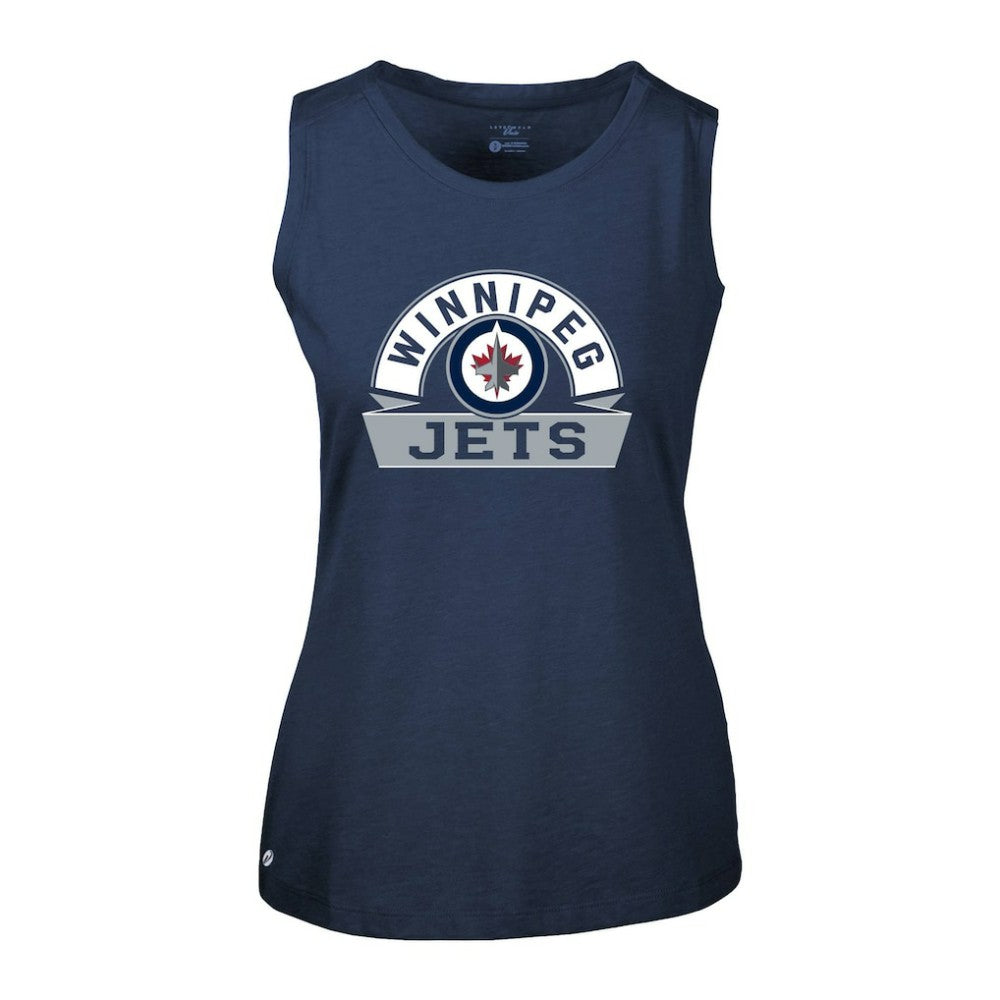 Winnipeg Jets Levelwear Women's Macy Banner Arch Tank Top - Navy | US 203145050