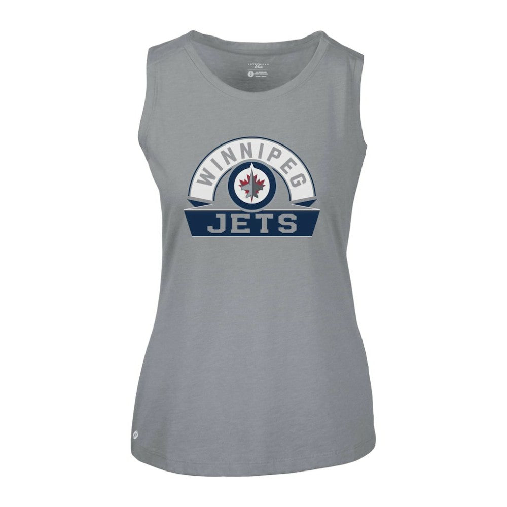 Winnipeg Jets Levelwear Women's Macy Banner Arch Tank Top - Gray | US 203145051