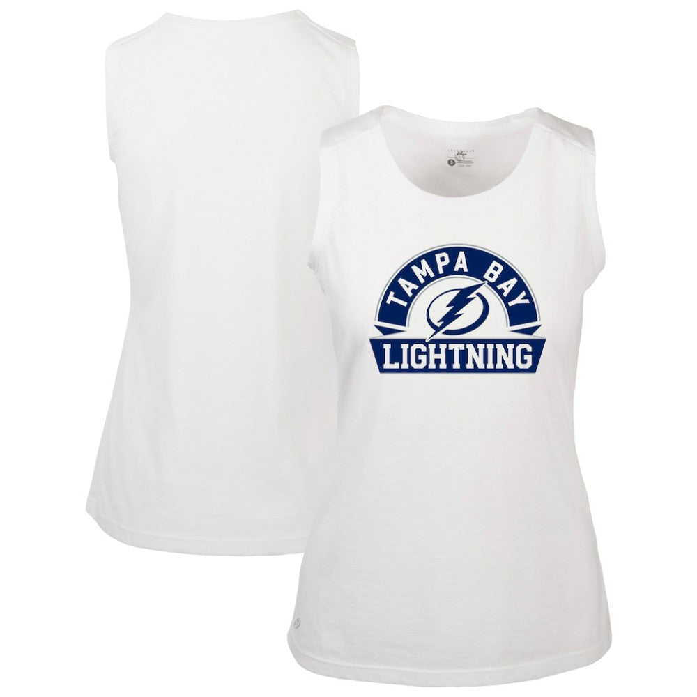 Tampa Bay Lightning Levelwear Women's Macy Banner Arch Tank Top - White | US 203145056