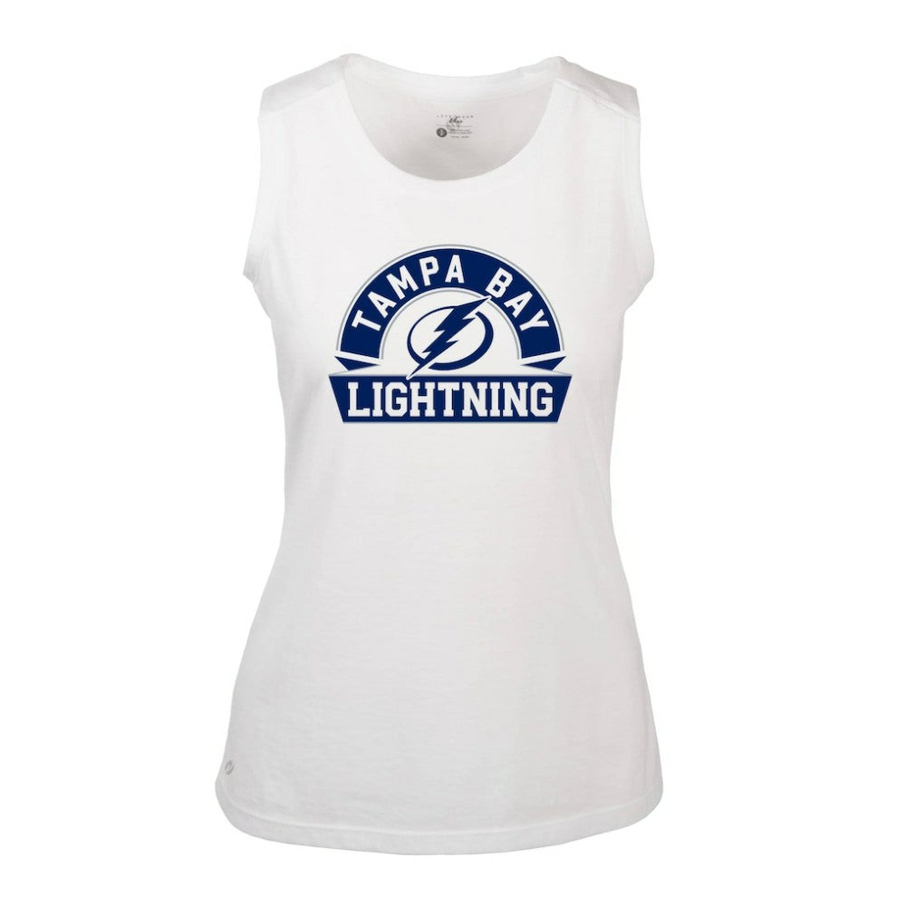 Tampa Bay Lightning Levelwear Women's Macy Banner Arch Tank Top - White | US 203145056