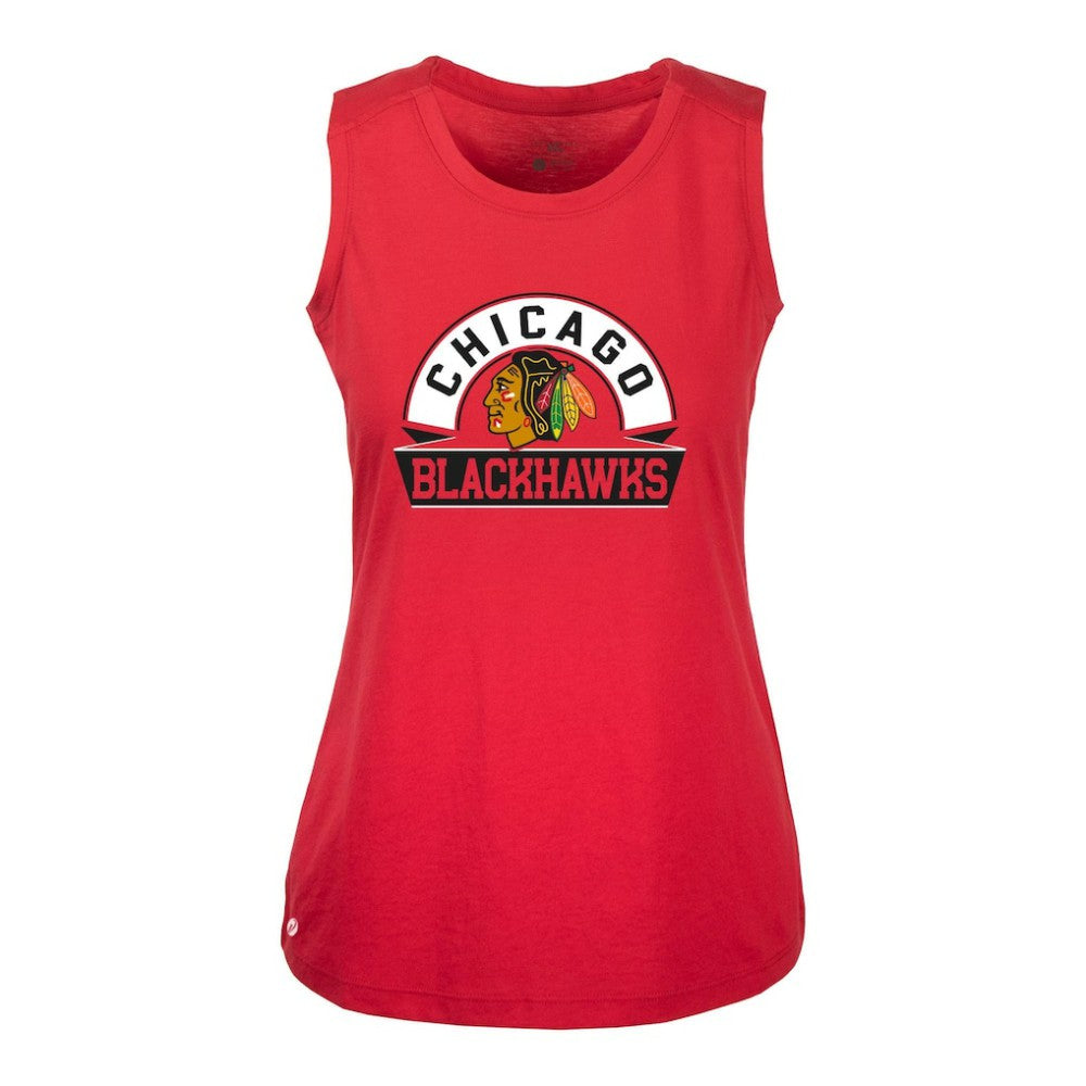 Chicago Blackhawks Levelwear Women's Macy Banner Arch Tank Top - Red | US 203145058