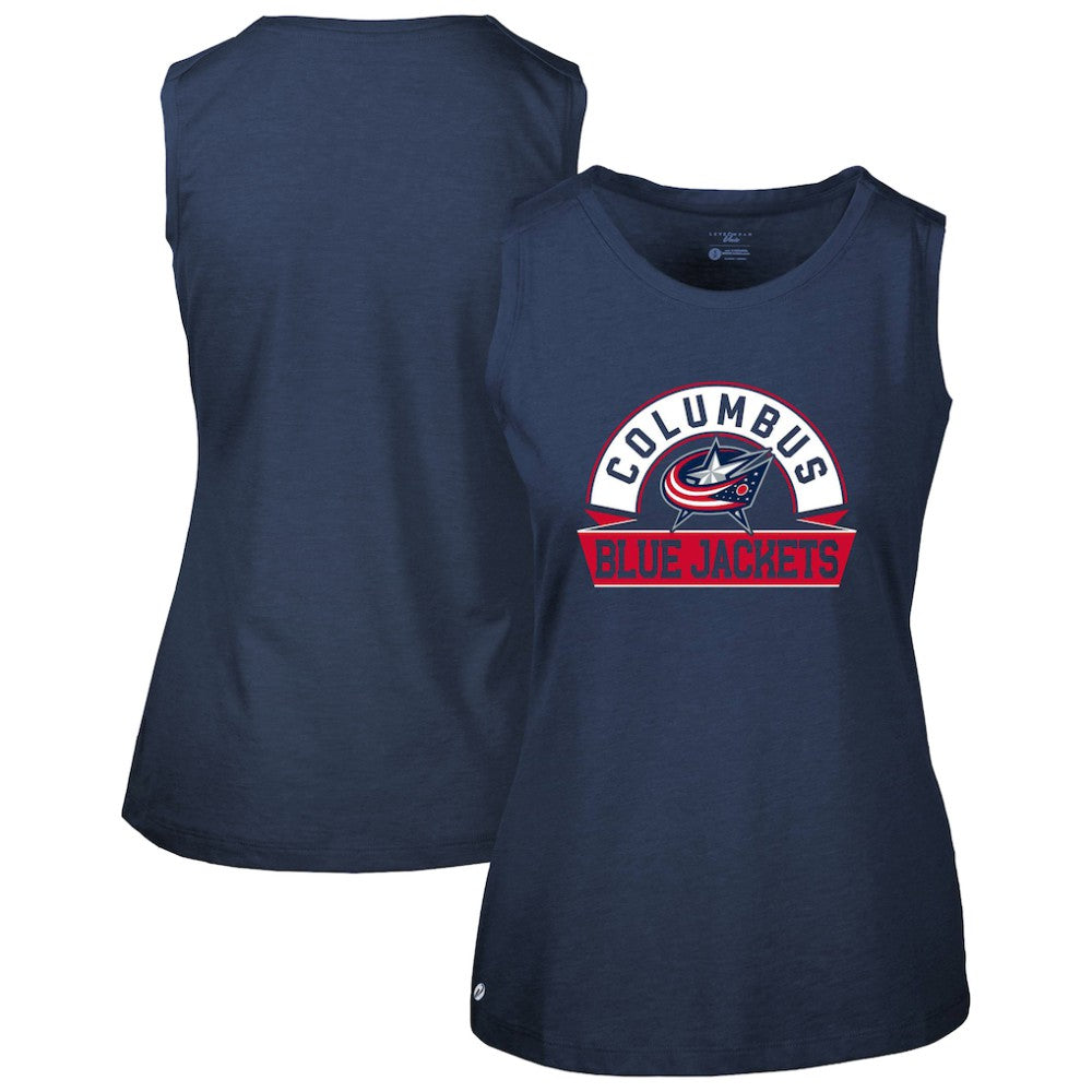 Columbus Blue Jackets Levelwear Women's Macy Banner Arch Tank Top - Navy | US 203145060