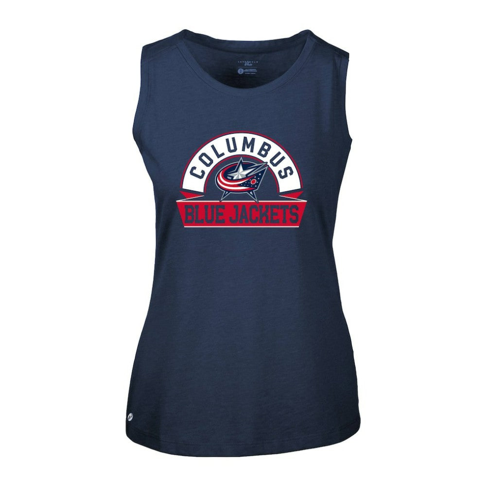 Columbus Blue Jackets Levelwear Women's Macy Banner Arch Tank Top - Navy | US 203145060