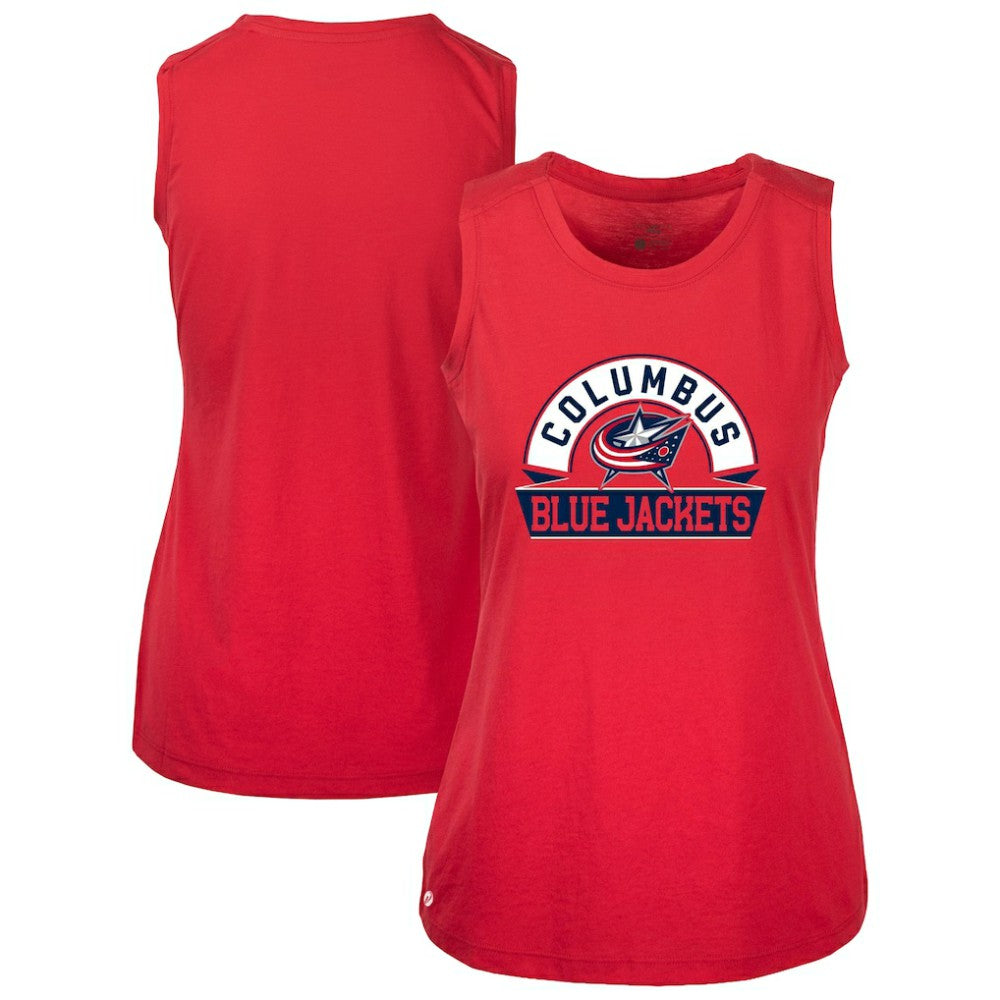 Columbus Blue Jackets Levelwear Women's Macy Banner Arch Tank Top - Red | US 203145061