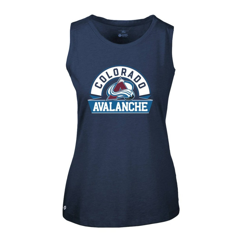 Colorado Avalanche Levelwear Women's Macy Banner Arch Tank Top - Navy | US 203145062