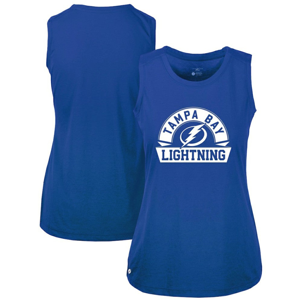 Tampa Bay Lightning Levelwear Women's Macy Banner Arch Tank Top - Royal | US 203145065
