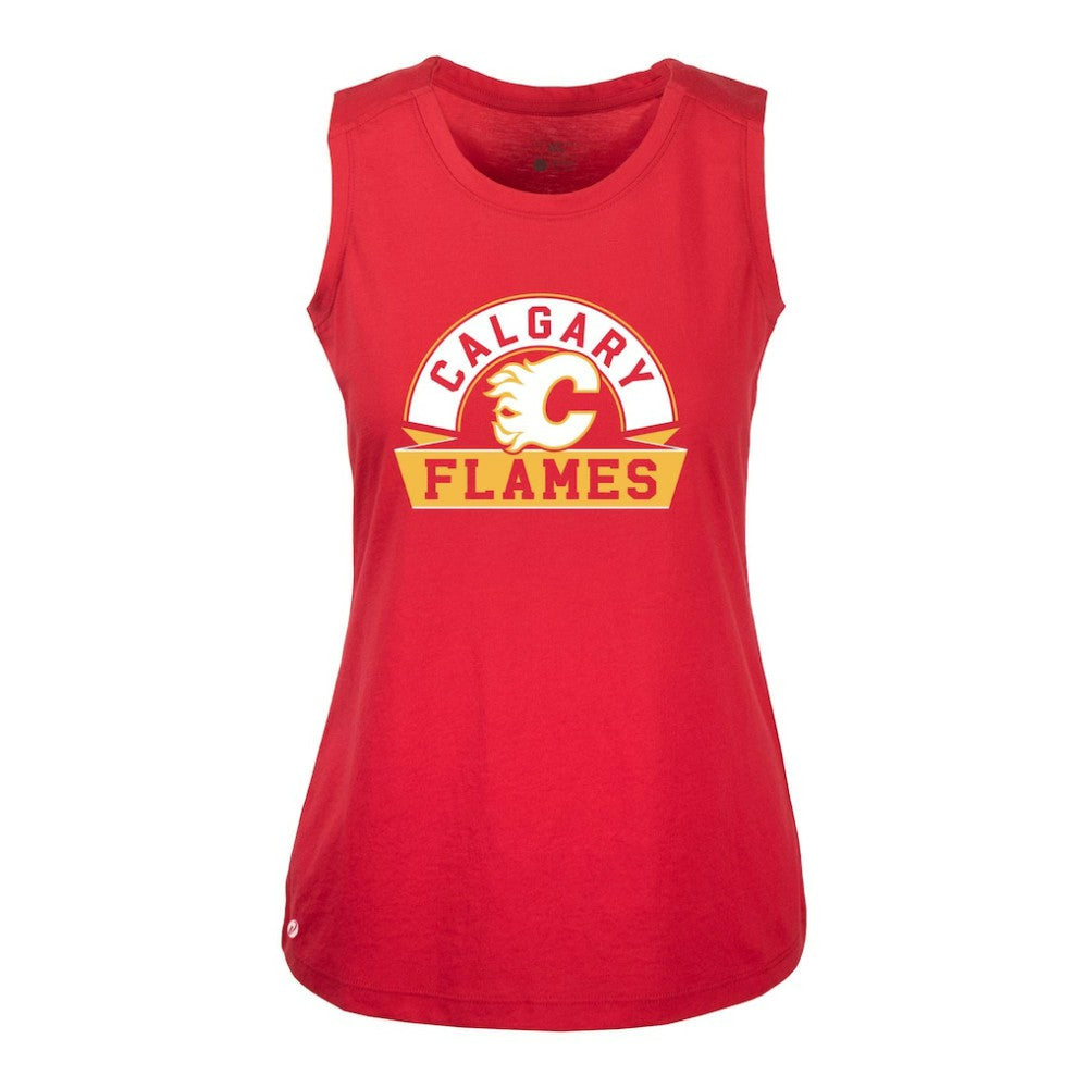Calgary Flames Levelwear Women's Macy Banner Arch Tank Top - Red | US 203145072