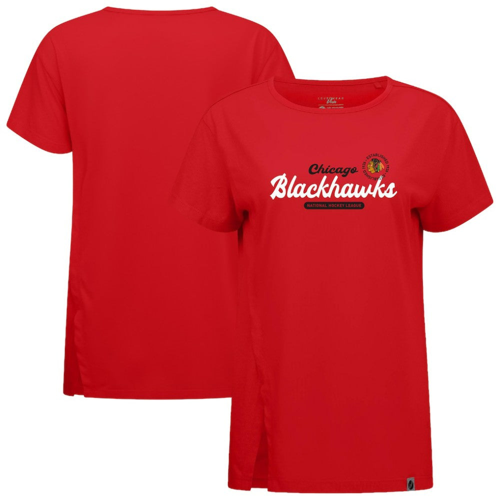 Chicago Blackhawks Levelwear Women's Influx Monument T-Shirt - Red | US 203145083