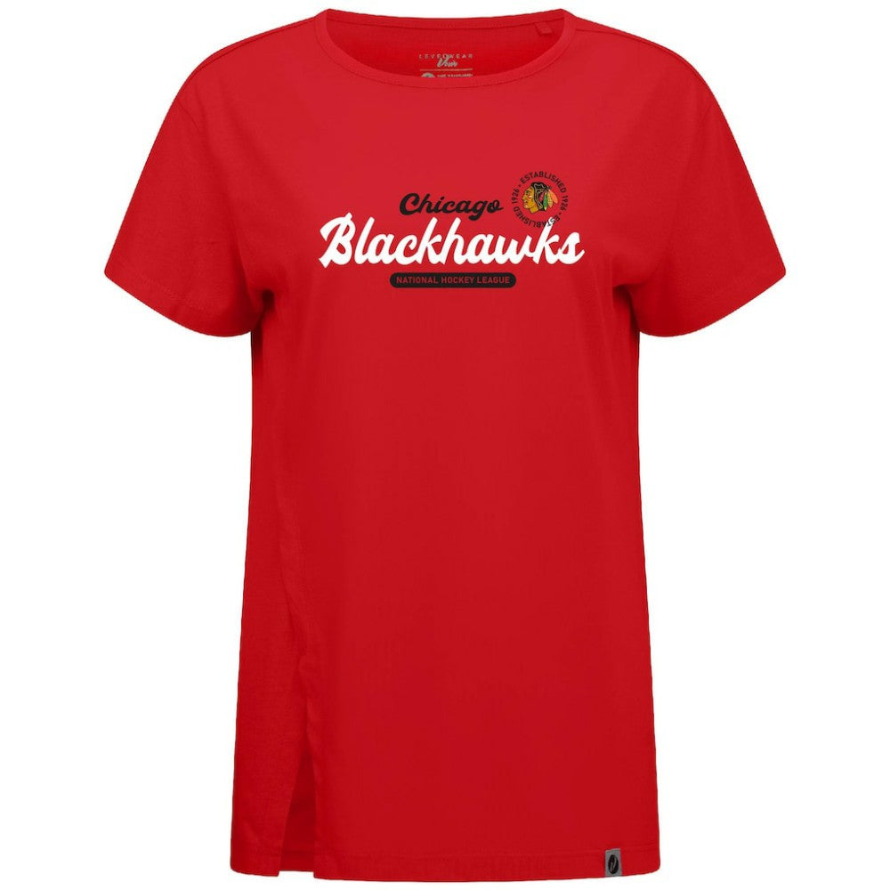 Chicago Blackhawks Levelwear Women's Influx Monument T-Shirt - Red | US 203145083