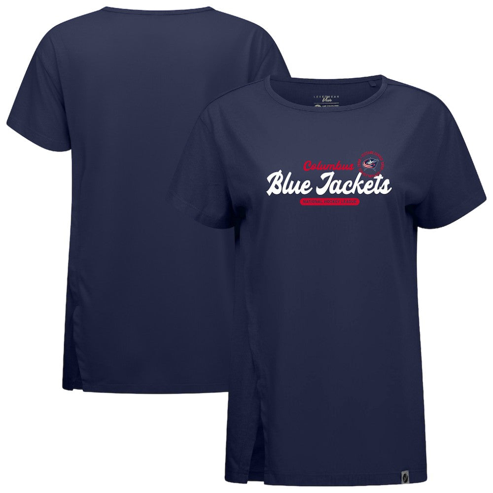 Columbus Blue Jackets Levelwear Women's Influx Monument T-Shirt - Navy | US 203145085
