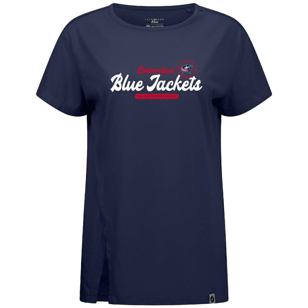 Columbus Blue Jackets Levelwear Women's Influx Monument T-Shirt - Navy | US 203145085