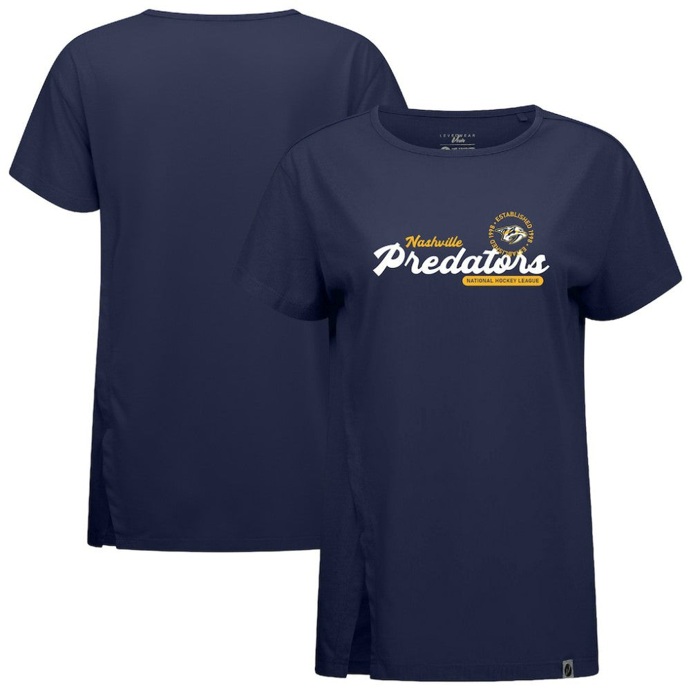 Nashville Predators Levelwear Women's Influx Monument T-Shirt - Navy | US 203145087