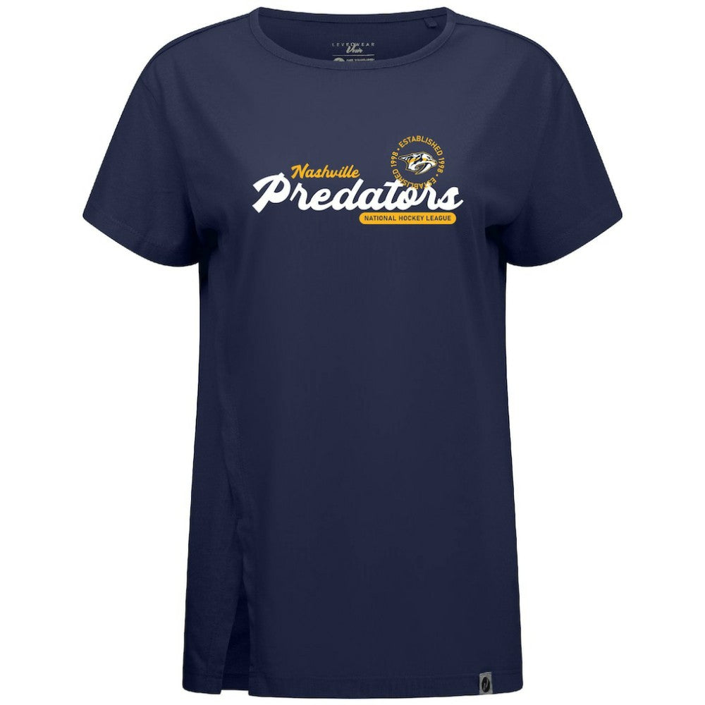 Nashville Predators Levelwear Women's Influx Monument T-Shirt - Navy | US 203145087