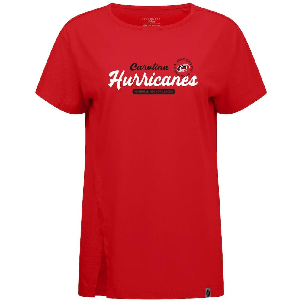 Carolina Hurricanes Levelwear Women's Influx Monument T-Shirt - Red | US 203145091