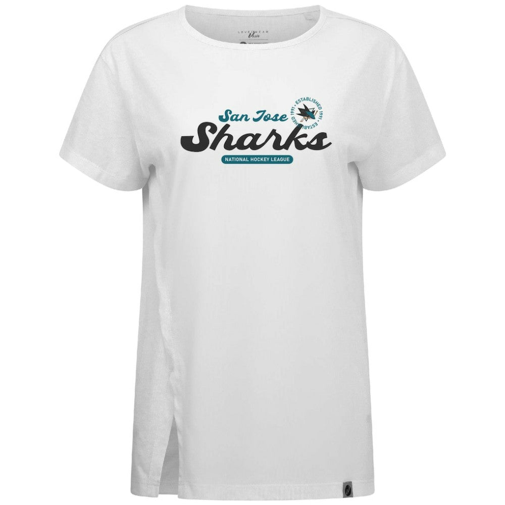 San Jose Sharks Levelwear Women's Influx Monument T-Shirt - White | US 203145094