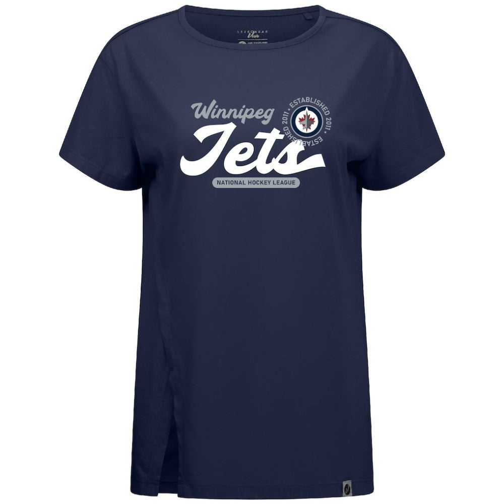 Winnipeg Jets Levelwear Women's Influx Monument T-Shirt - Navy | US 203145096