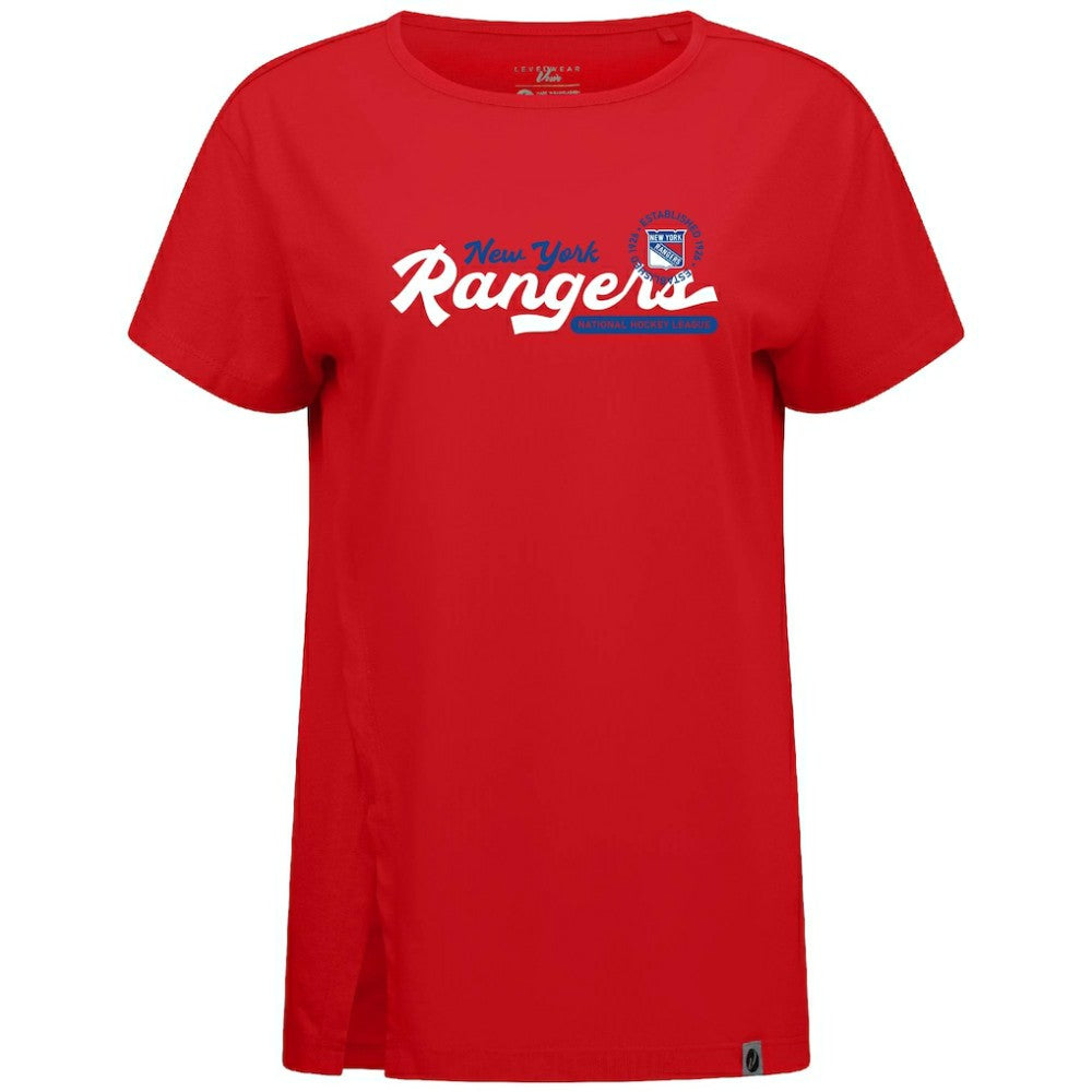New York Rangers Levelwear Women's Influx Monument T-Shirt - Red | US 203145109