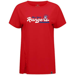 New York Rangers Levelwear Women's Influx Monument T-Shirt - Red | US 203145109