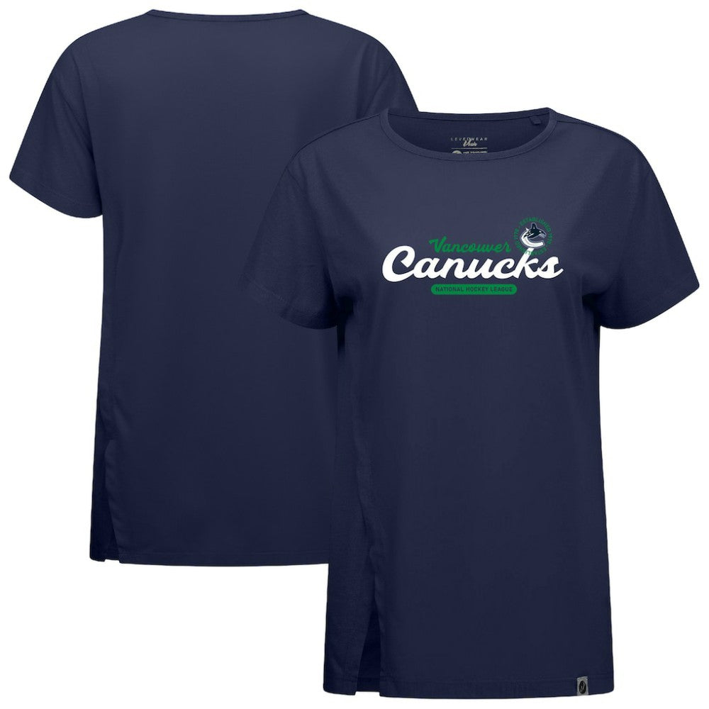 Vancouver Canucks Levelwear Women's Influx Monument T-Shirt - Navy | US 203145116