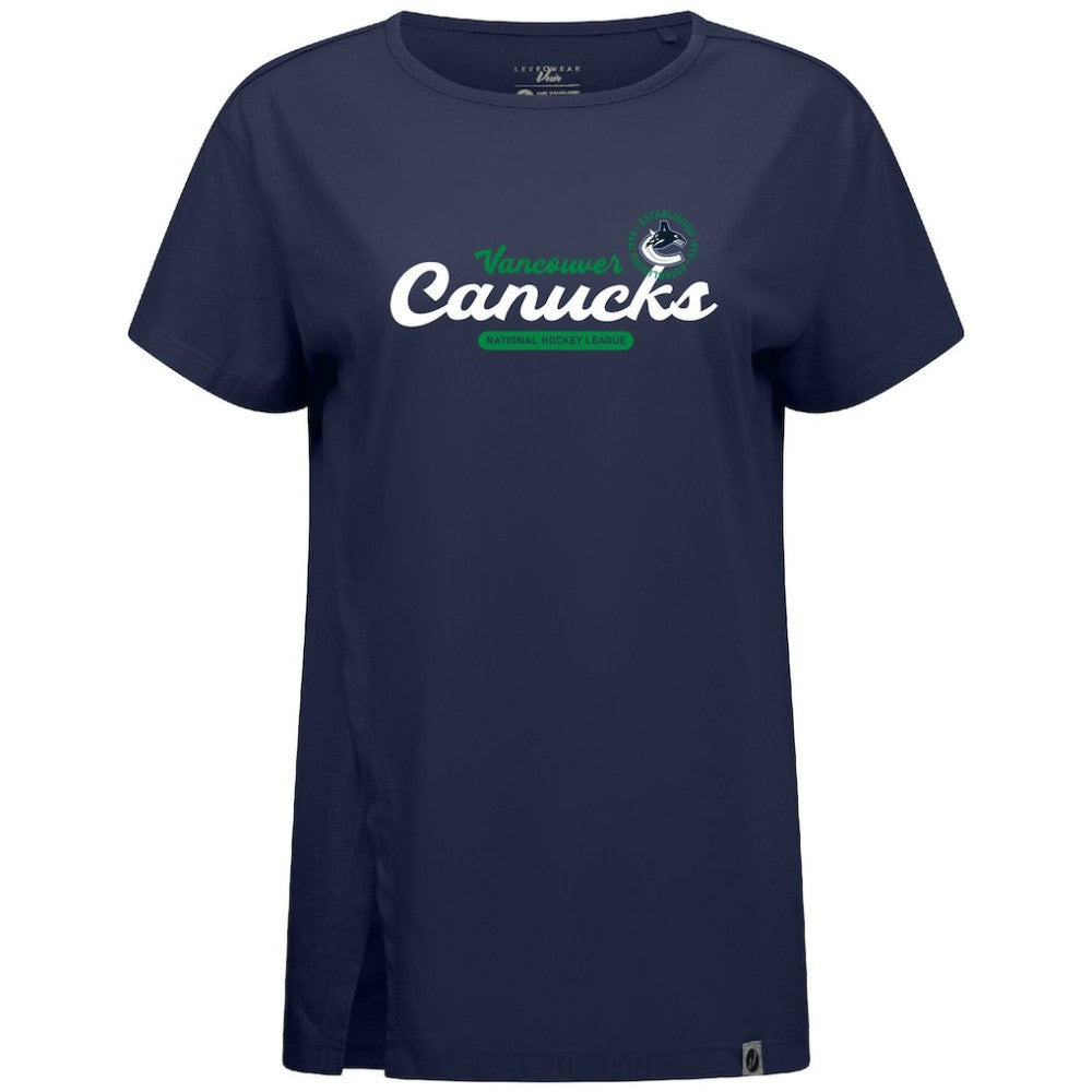 Vancouver Canucks Levelwear Women's Influx Monument T-Shirt - Navy | US 203145116