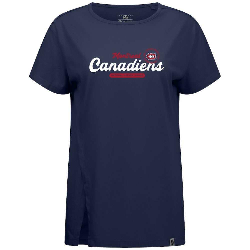 Montreal Canadiens Levelwear Women's Influx Monument T-Shirt - Navy | US 203145118