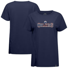 Edmonton Oilers Levelwear Women's Influx Journey T-Shirt - Navy | US 203145126