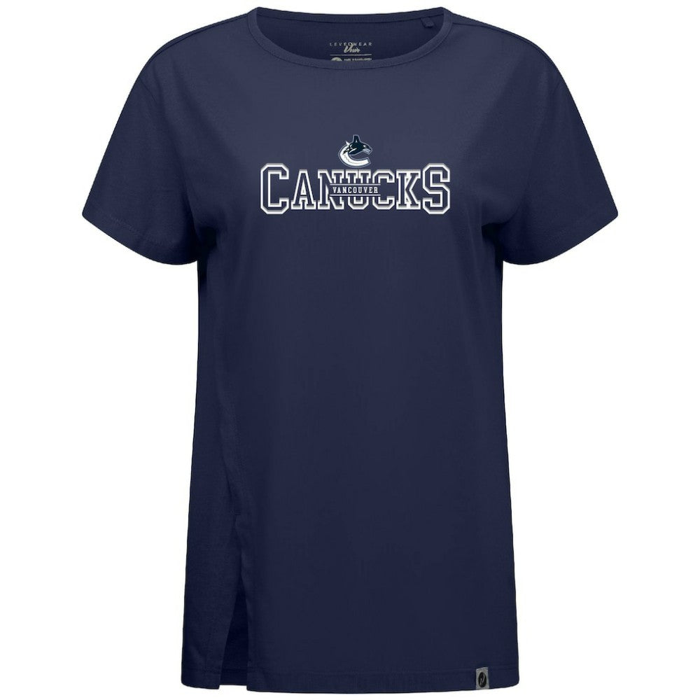Vancouver Canucks Levelwear Women's Influx Journey T-Shirt - Navy | US 203145129