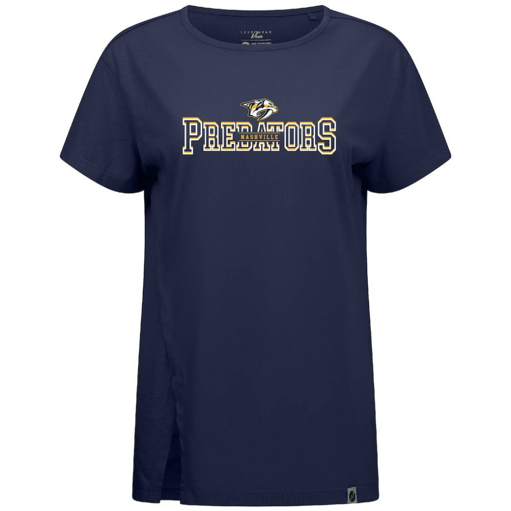 Nashville Predators Levelwear Women's Influx Journey T-Shirt - Navy | US 203145150