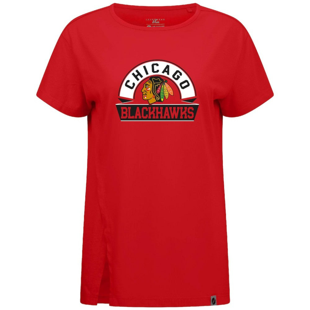 Chicago Blackhawks Levelwear Women's Influx Banner Arch T-Shirt - Red | US 203145178