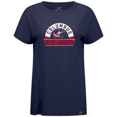 Columbus Blue Jackets Levelwear Women's Influx Banner Arch T-Shirt - Navy | US 203145180