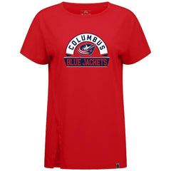 Columbus Blue Jackets Levelwear Women's Influx Banner Arch T-Shirt - Red | US 203145181