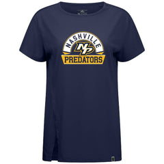 Nashville Predators Levelwear Women's Influx Banner Arch T-Shirt - Navy | US 203145182