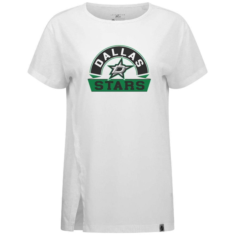 Dallas Stars Levelwear Women's Influx Banner Arch T-Shirt - White | US 203145185