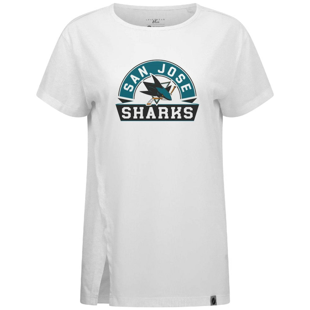 San Jose Sharks Levelwear Women's Influx Banner Arch T-Shirt - White | US 203145189