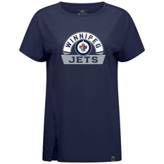 Winnipeg Jets Levelwear Women's Influx Banner Arch T-Shirt - Navy | US 203145190