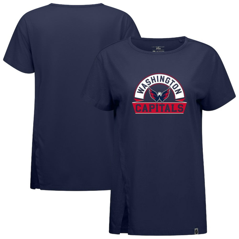 Washington Capitals Levelwear Women's Influx Banner Arch T-Shirt - Navy | US 203145193