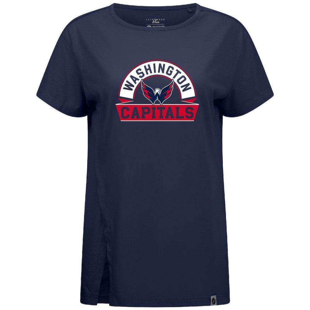 Washington Capitals Levelwear Women's Influx Banner Arch T-Shirt - Navy | US 203145193