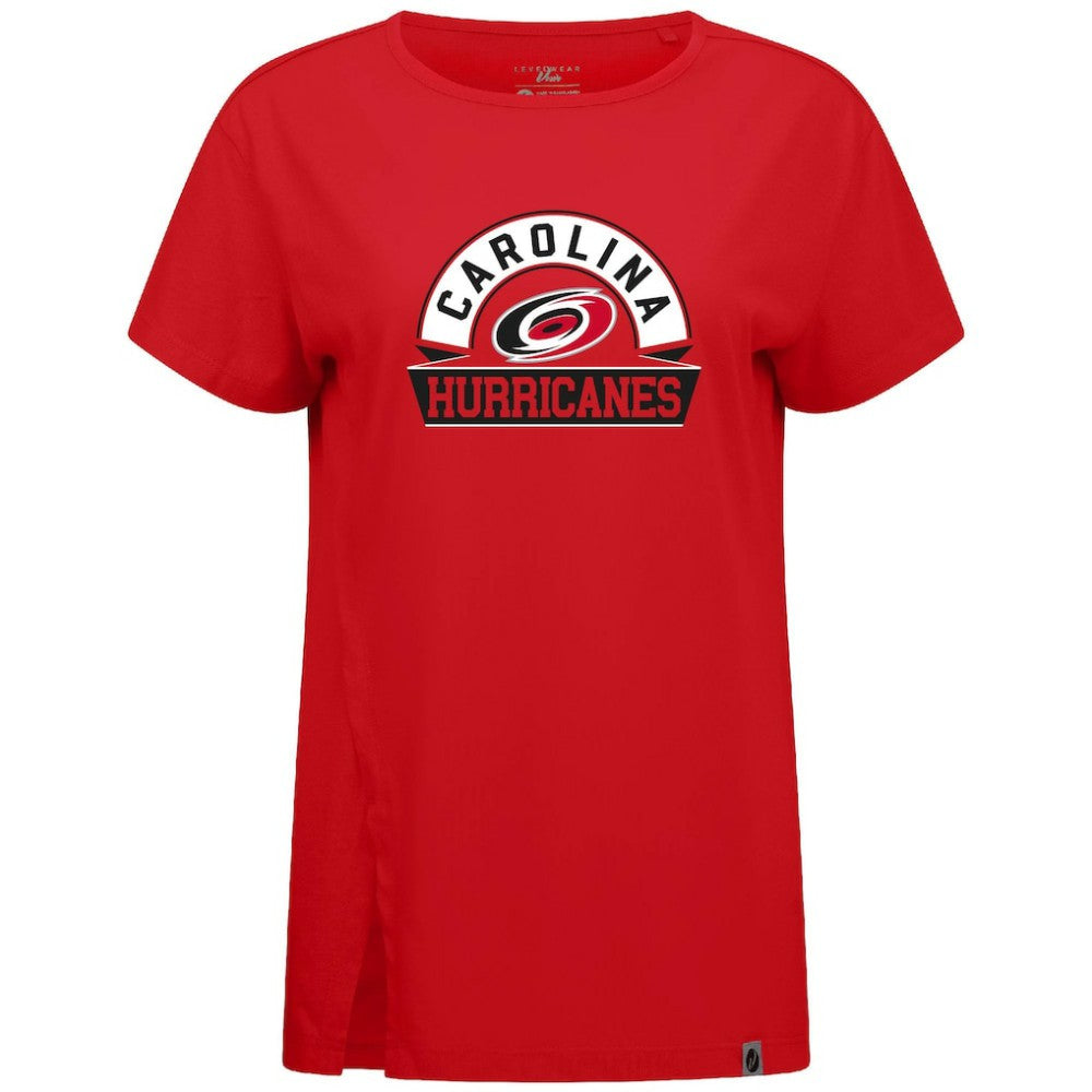 Carolina Hurricanes Levelwear Women's Influx Banner Arch T-Shirt - Red | US 203145198