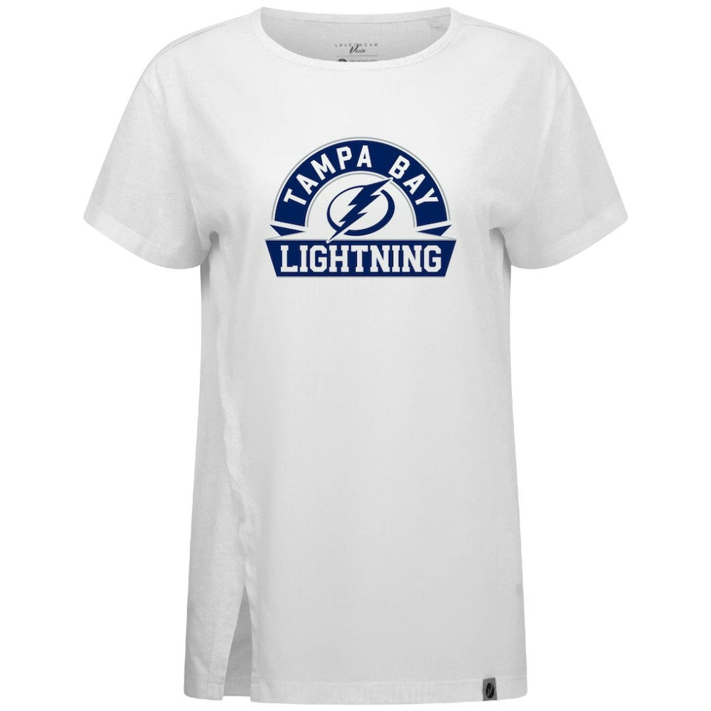 Tampa Bay Lightning Levelwear Women's Influx Banner Arch T-Shirt - White | US 203145203