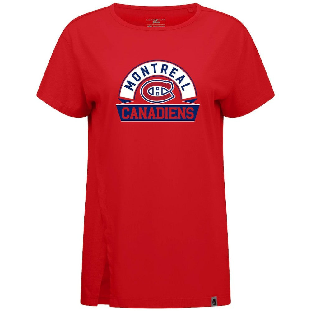 Montreal Canadiens Levelwear Women's Influx Banner Arch T-Shirt - Red | US 203145205