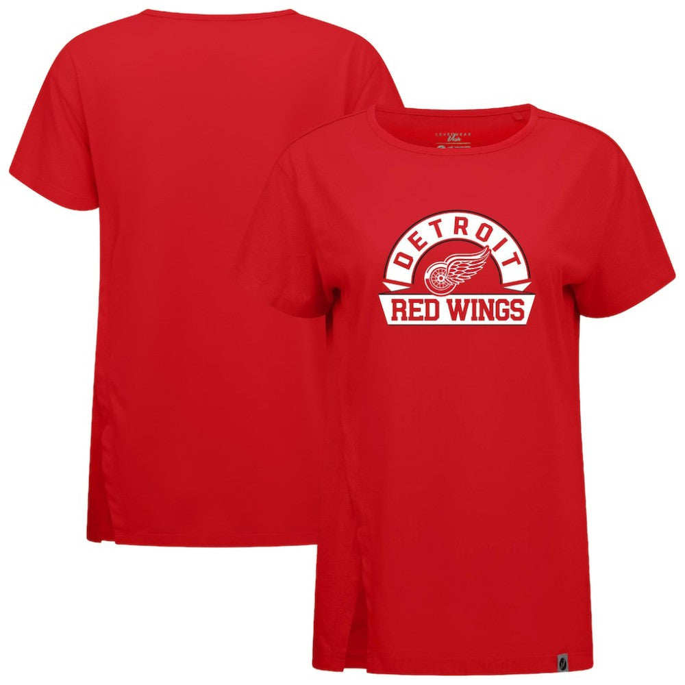 Detroit Red Wings Levelwear Women's Influx Banner Arch T-Shirt - Red | US 203145208