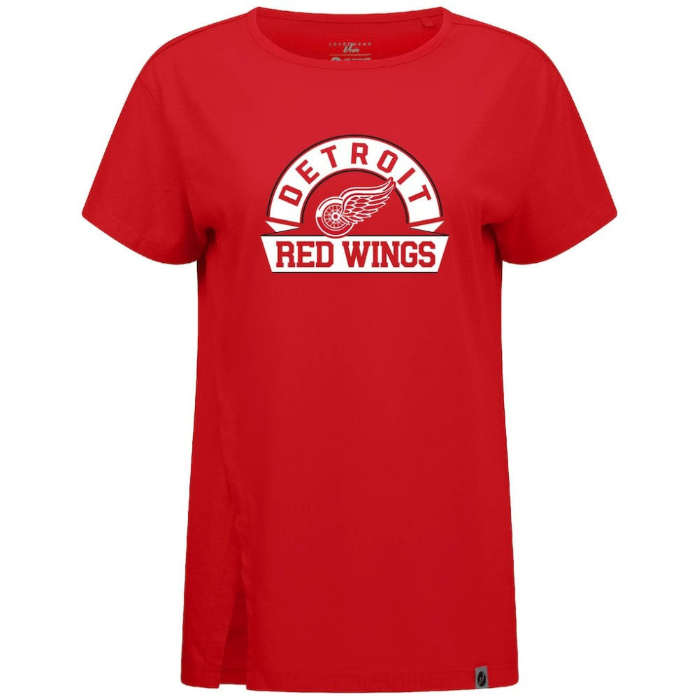 Detroit Red Wings Levelwear Women's Influx Banner Arch T-Shirt - Red | US 203145208