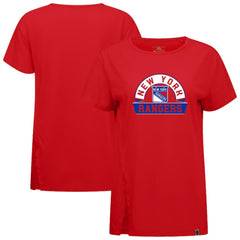 New York Rangers Levelwear Women's Influx Banner Arch T-Shirt - Red | US 203145213