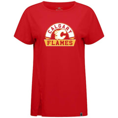 Calgary Flames Levelwear Women's Influx Banner Arch T-Shirt - Red | US 203145214